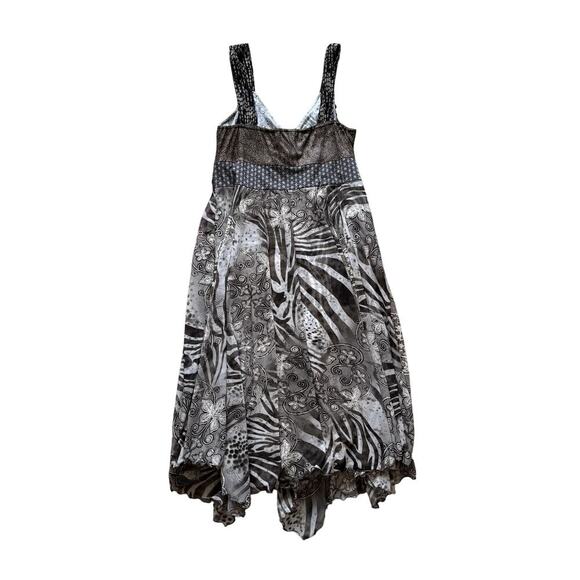Y2K VTG Anac by Kimi Zebra Midi Dress Women's Size XL Mesh Lined - Picture 3 of 4